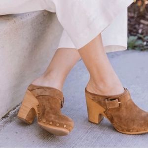 NWOT Veronica Beard Dacey Pecan Suede Clog